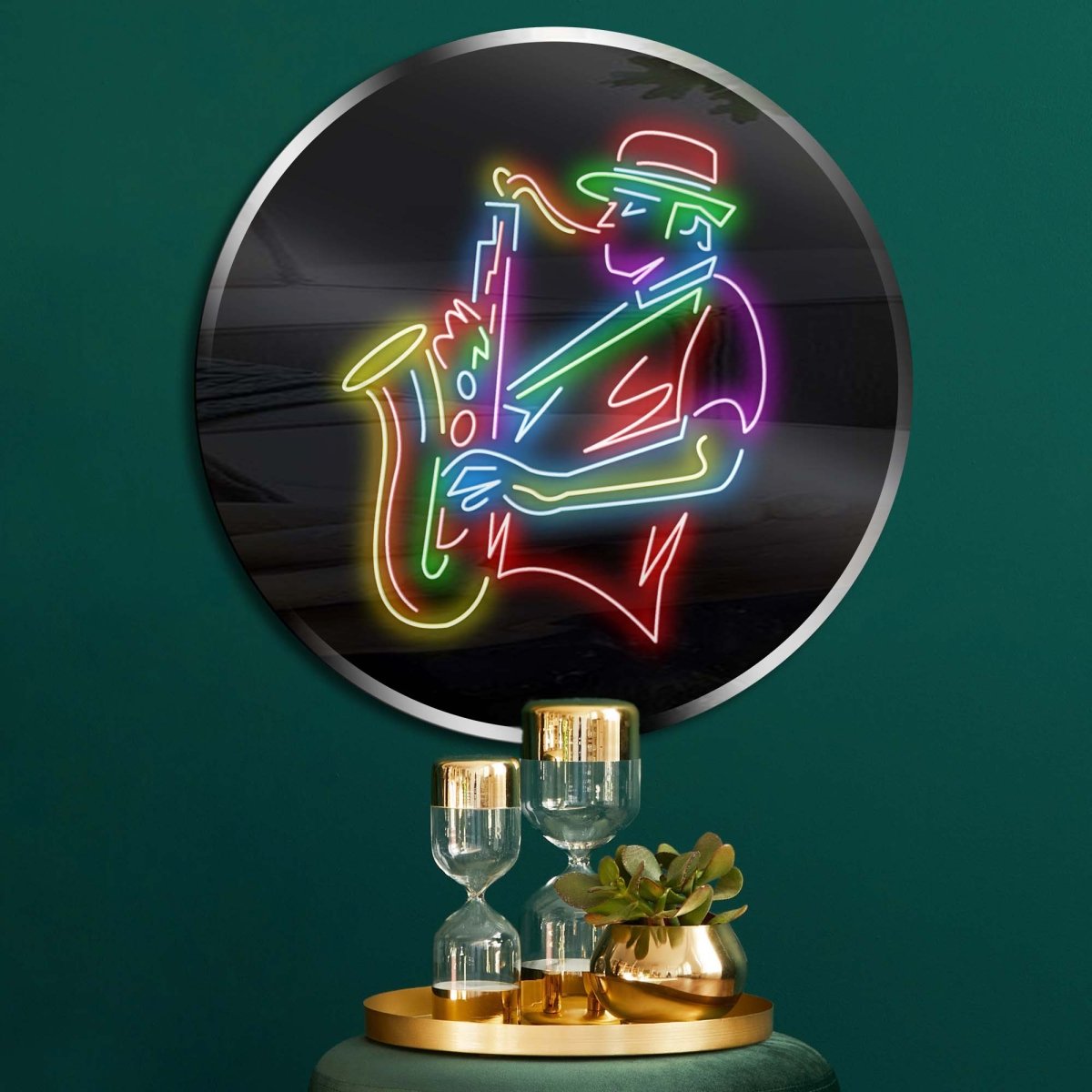 Personalised LED Neon Sign SAXOPHONE PLAYER - madaboutneon