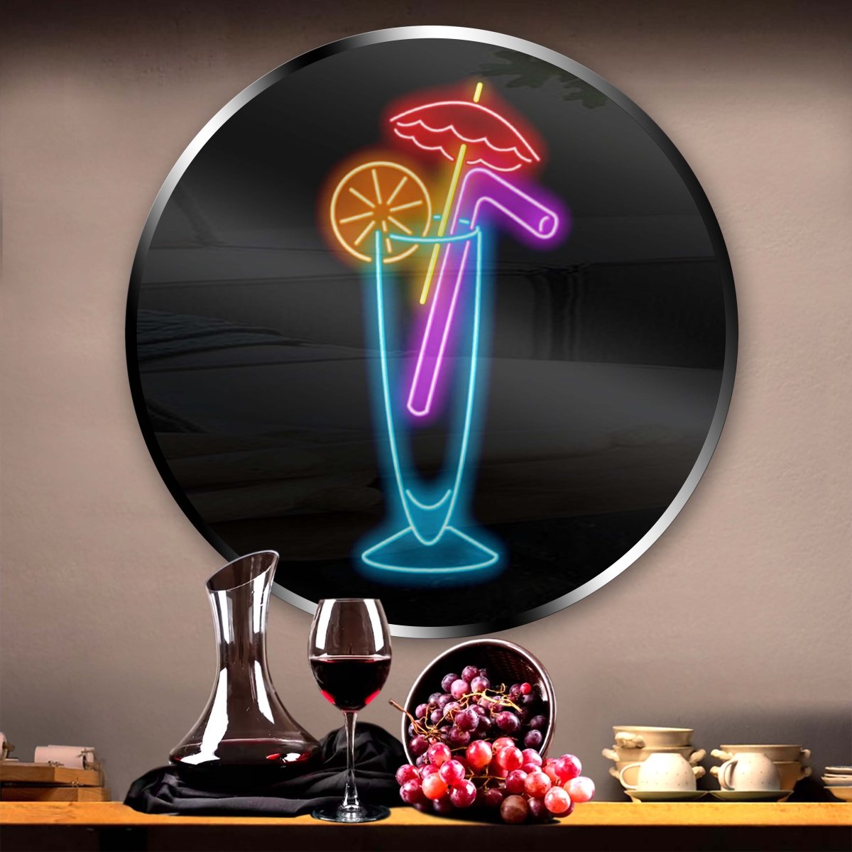 Personalised LED Neon Sign STRAW & GLASS - madaboutneon