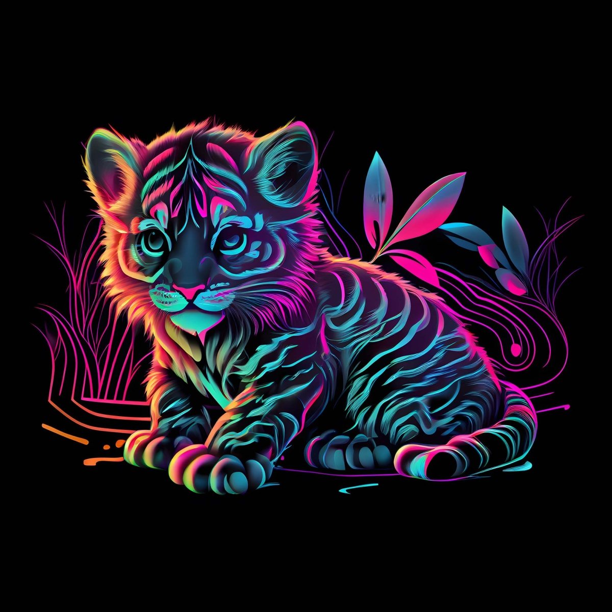 Personalized Baby Tiger Neon Sign 600mm X 250mm - madaboutneon