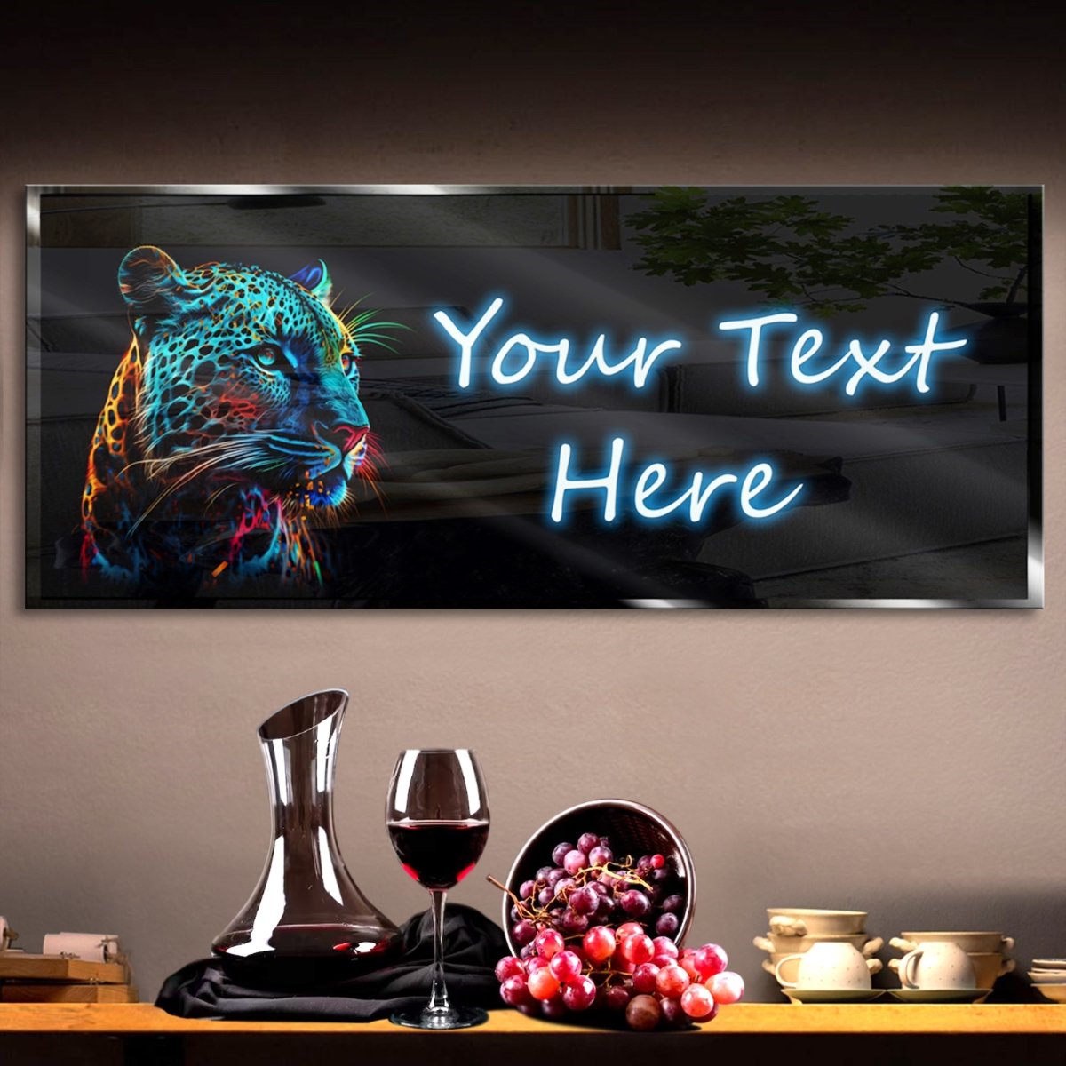 Personalized Blue Leopard 3 Neon Sign 600mm X 250mm - madaboutneon