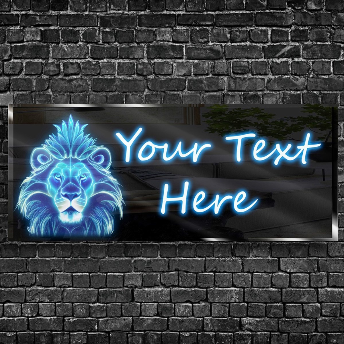 Personalized Blue Lion Neon Sign 600mm X 250mm - madaboutneon