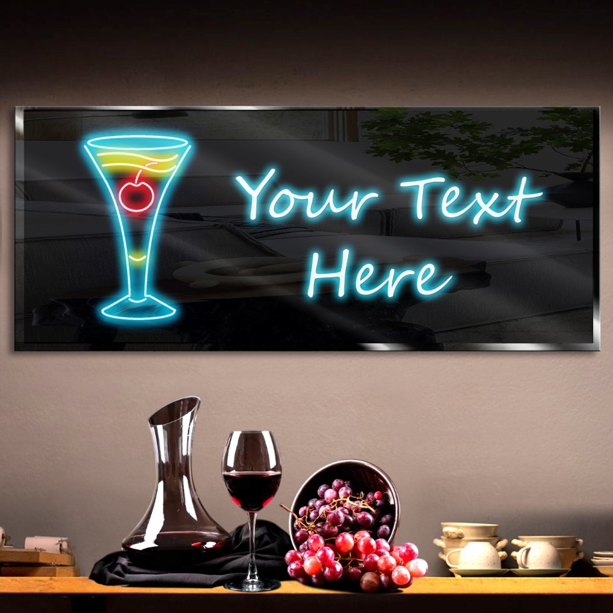 Personalized Cherry Cocktail Neon Sign 600mm X 250mm - madaboutneon