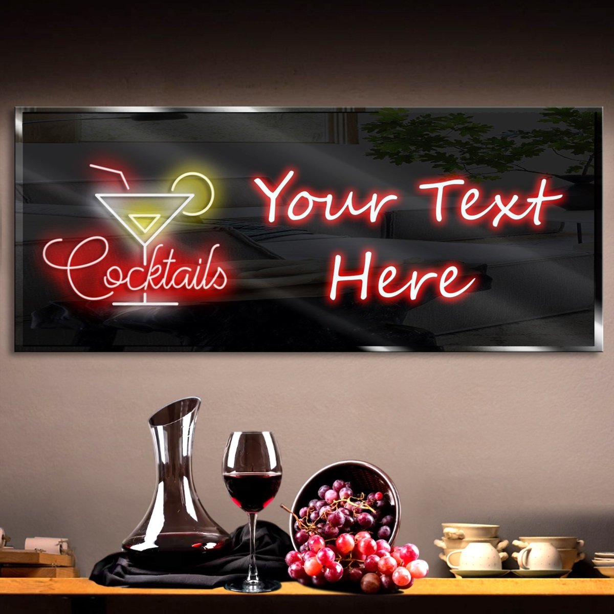 Personalized Cocktails 2 Neon Sign 600mm X 250mm - madaboutneon