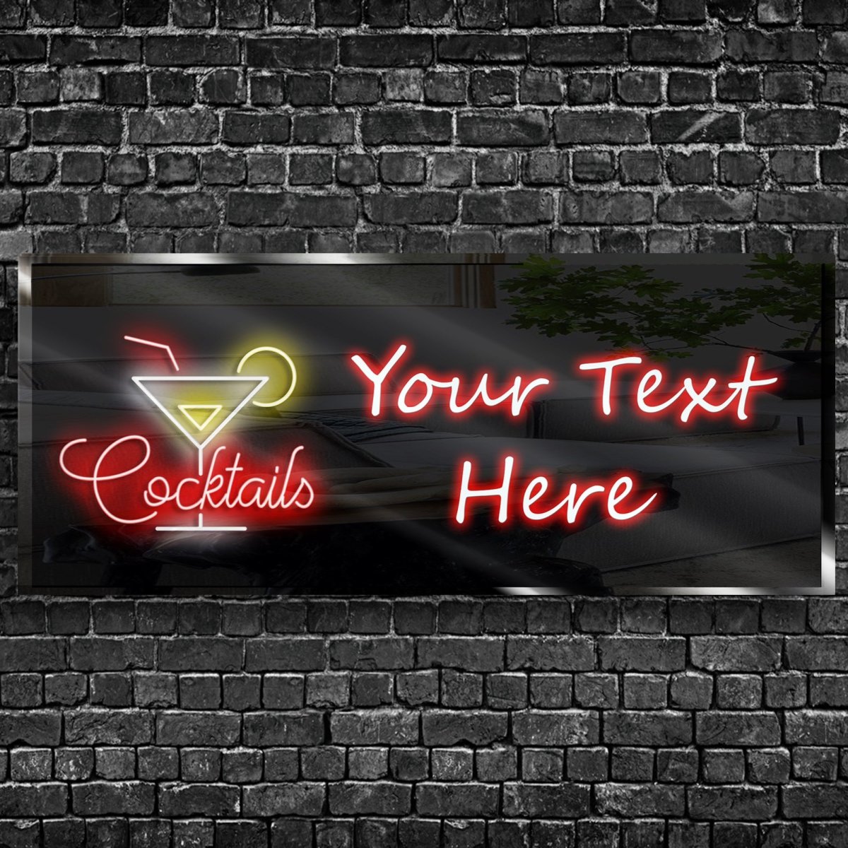 Personalized Cocktails 2 Neon Sign 600mm X 250mm - madaboutneon