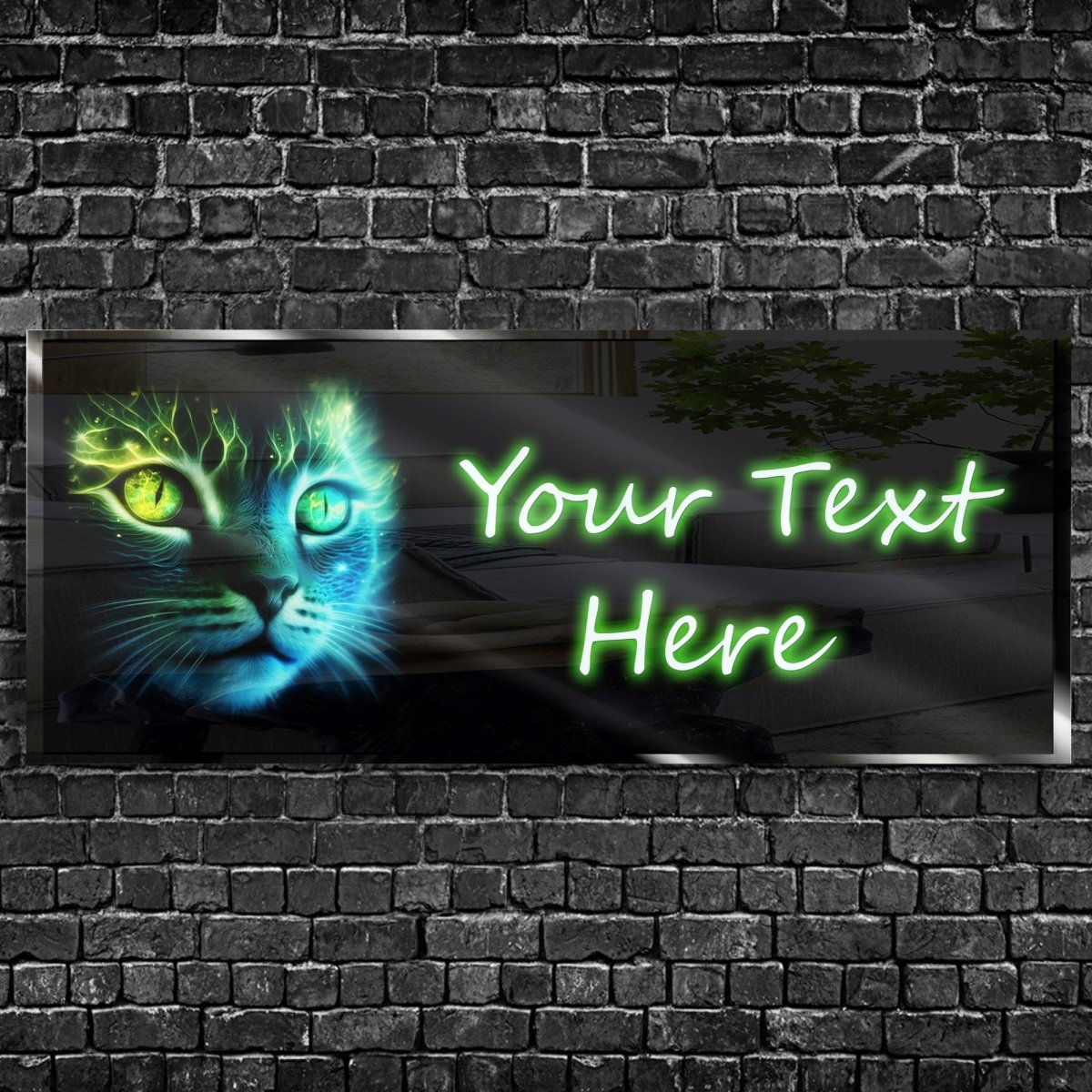 Personalized Cute Abstract Cat Neon Sign 600mm X 250mm - madaboutneon
