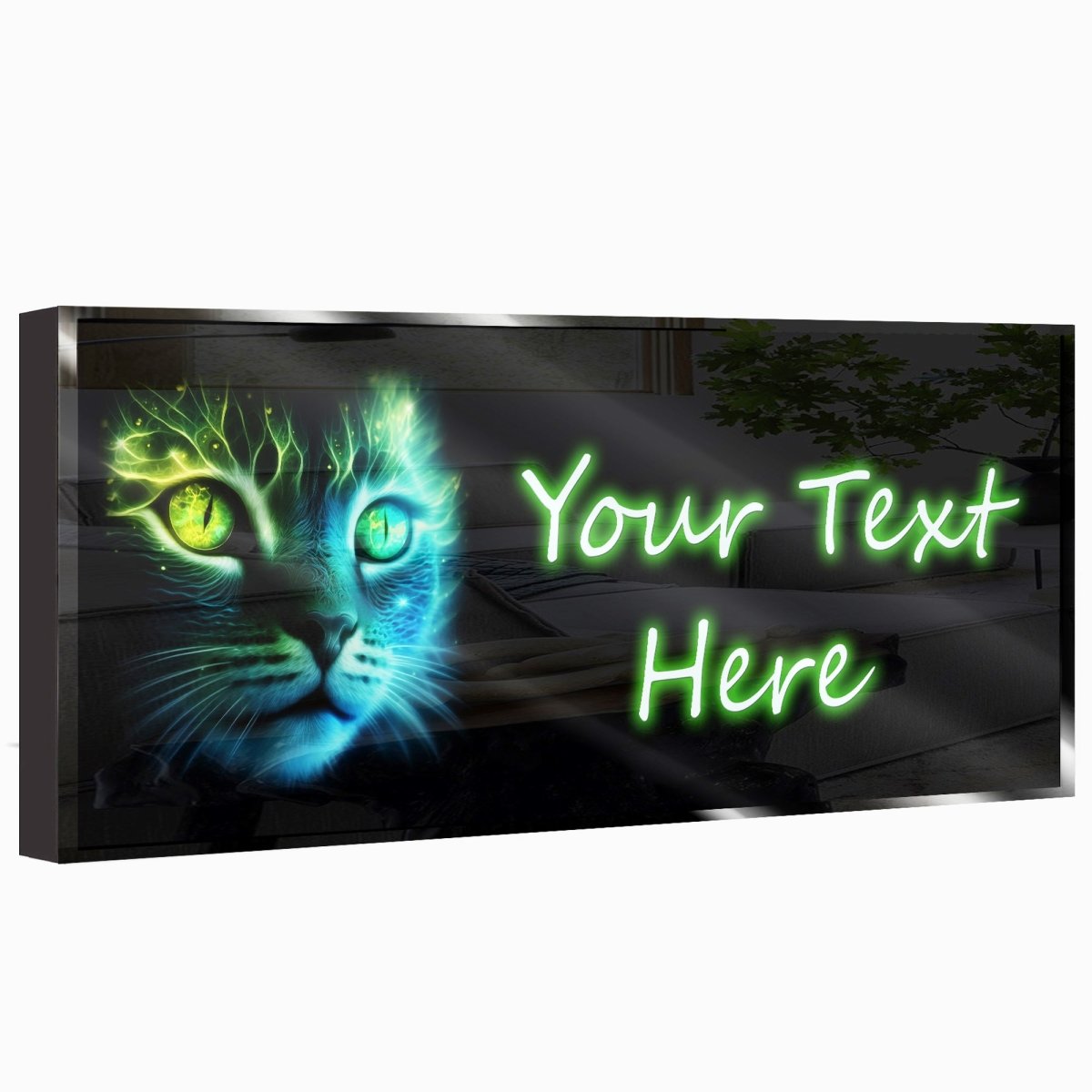 Personalized Cute Abstract Cat Neon Sign 600mm X 250mm - madaboutneon