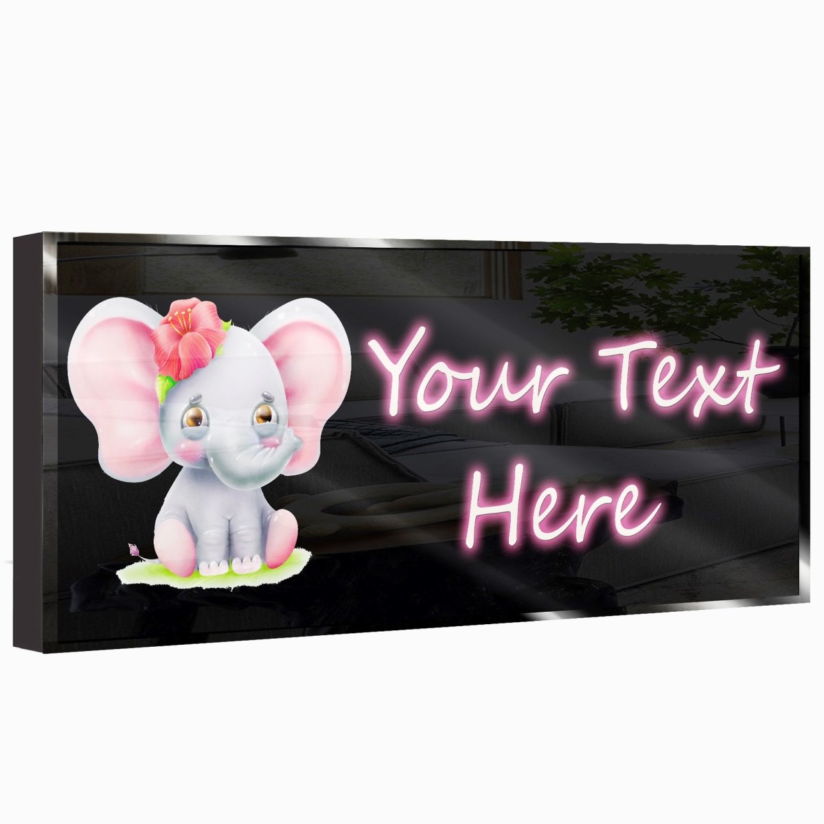 Personalized Cute Elephant Neon Sign 600mm X 250mm - madaboutneon