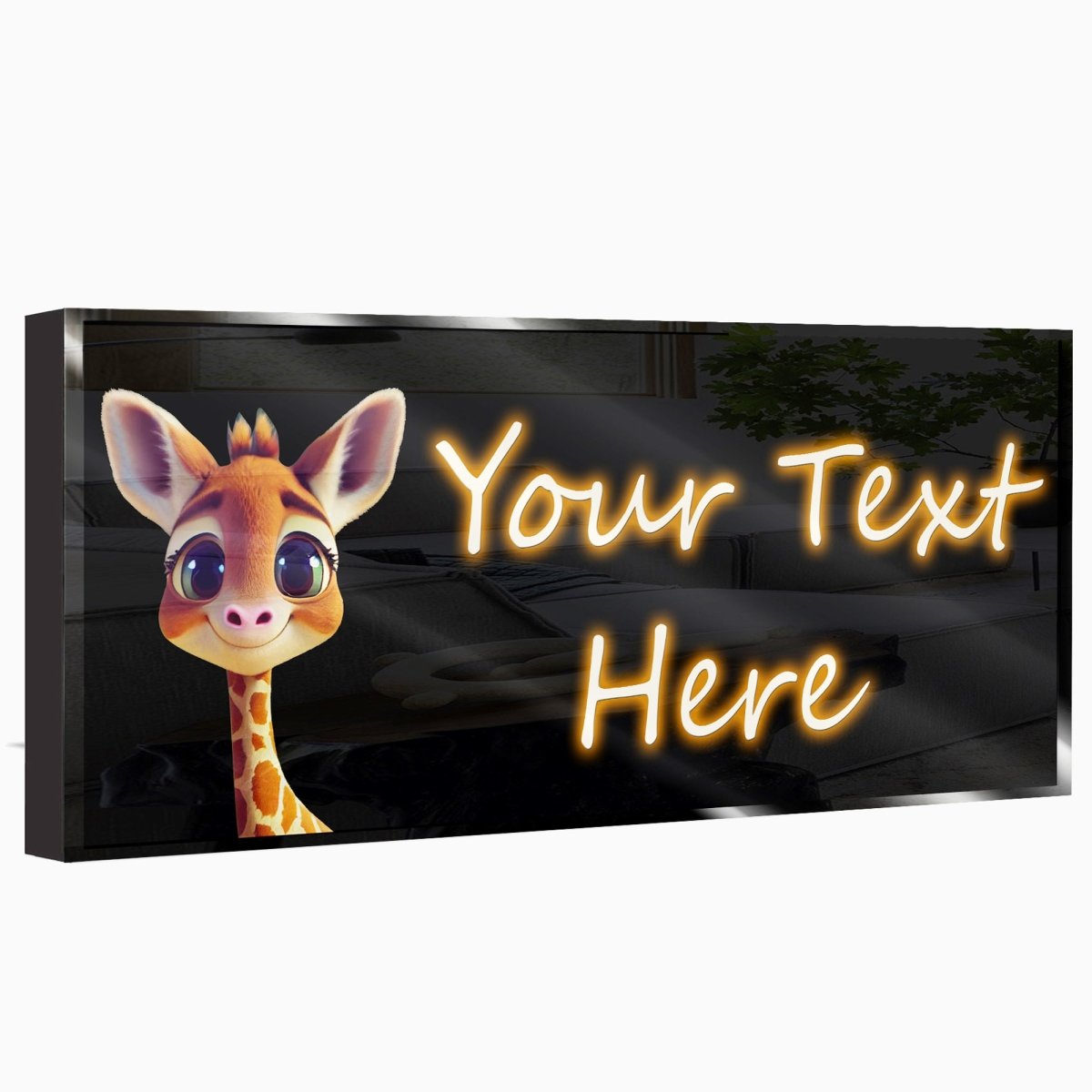 Personalized Cute Giraffe 3 Neon Sign 600mm X 250mm - madaboutneon