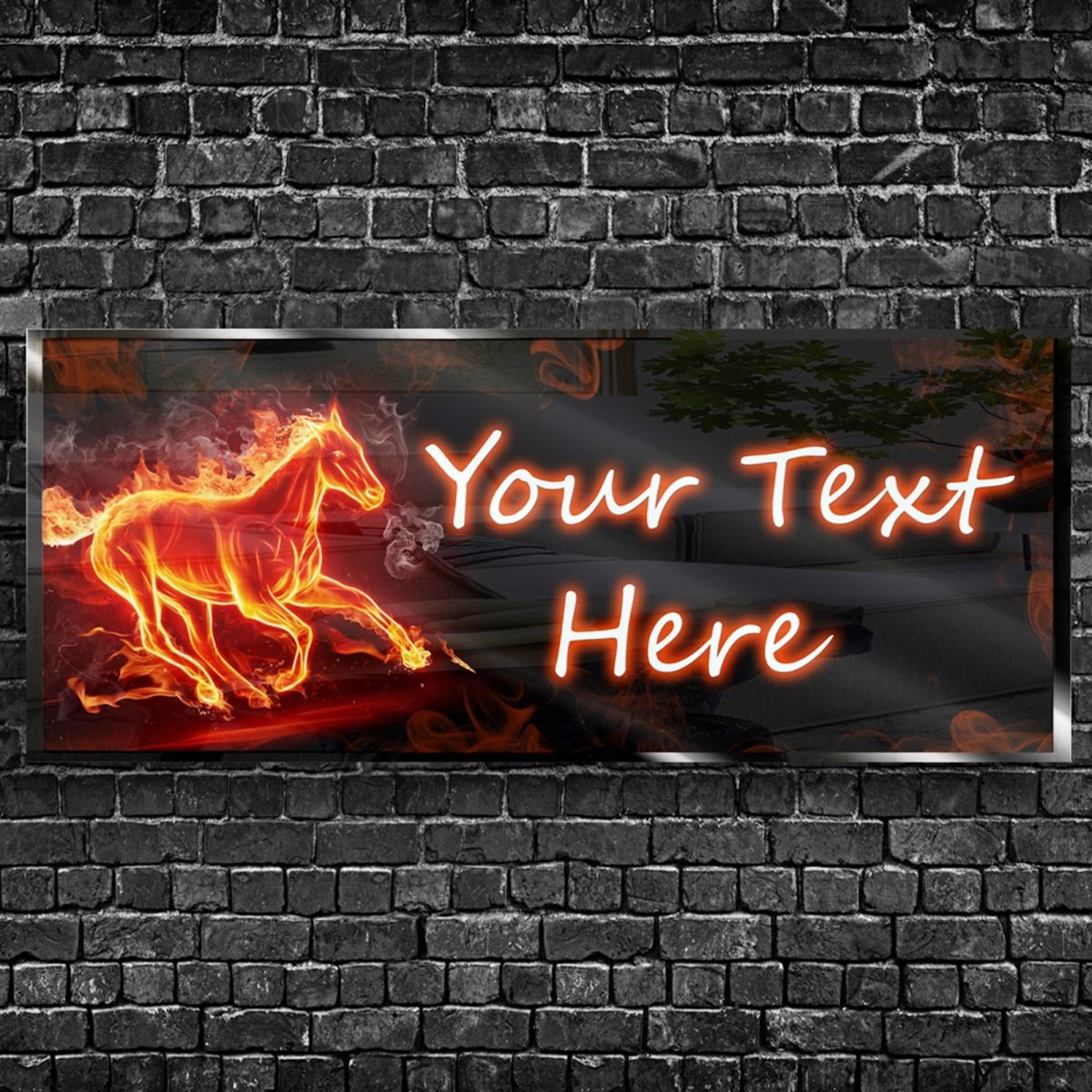 Personalized Flame Horse Neon Sign 600mm X 250mm - madaboutneon