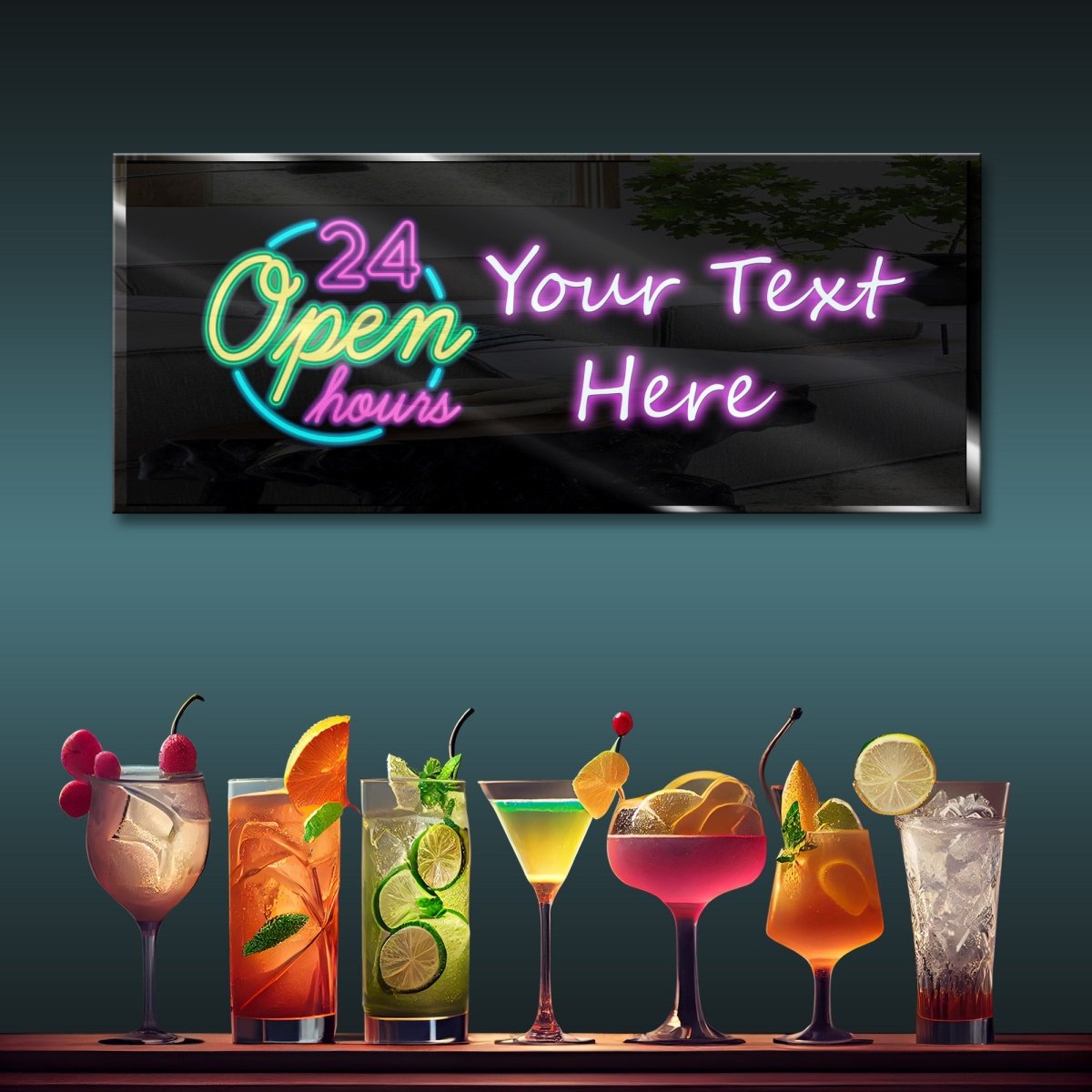 Personalized Neon Sign 24 Hours Open - madaboutneon