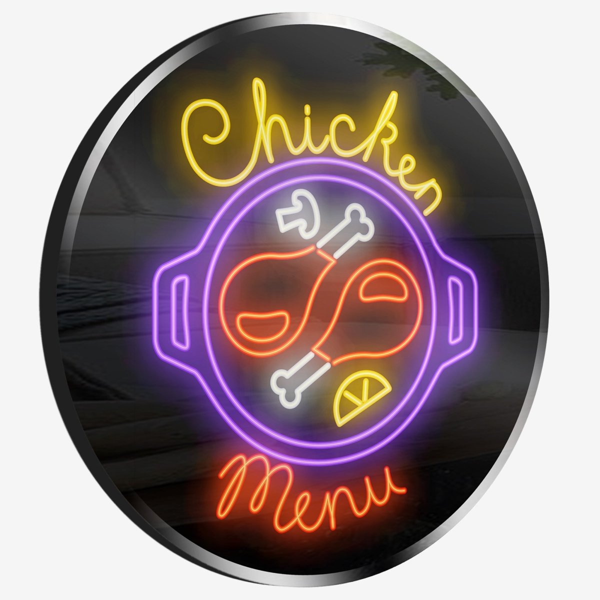 Personalized Neon Sign Chicken Menu - madaboutneon