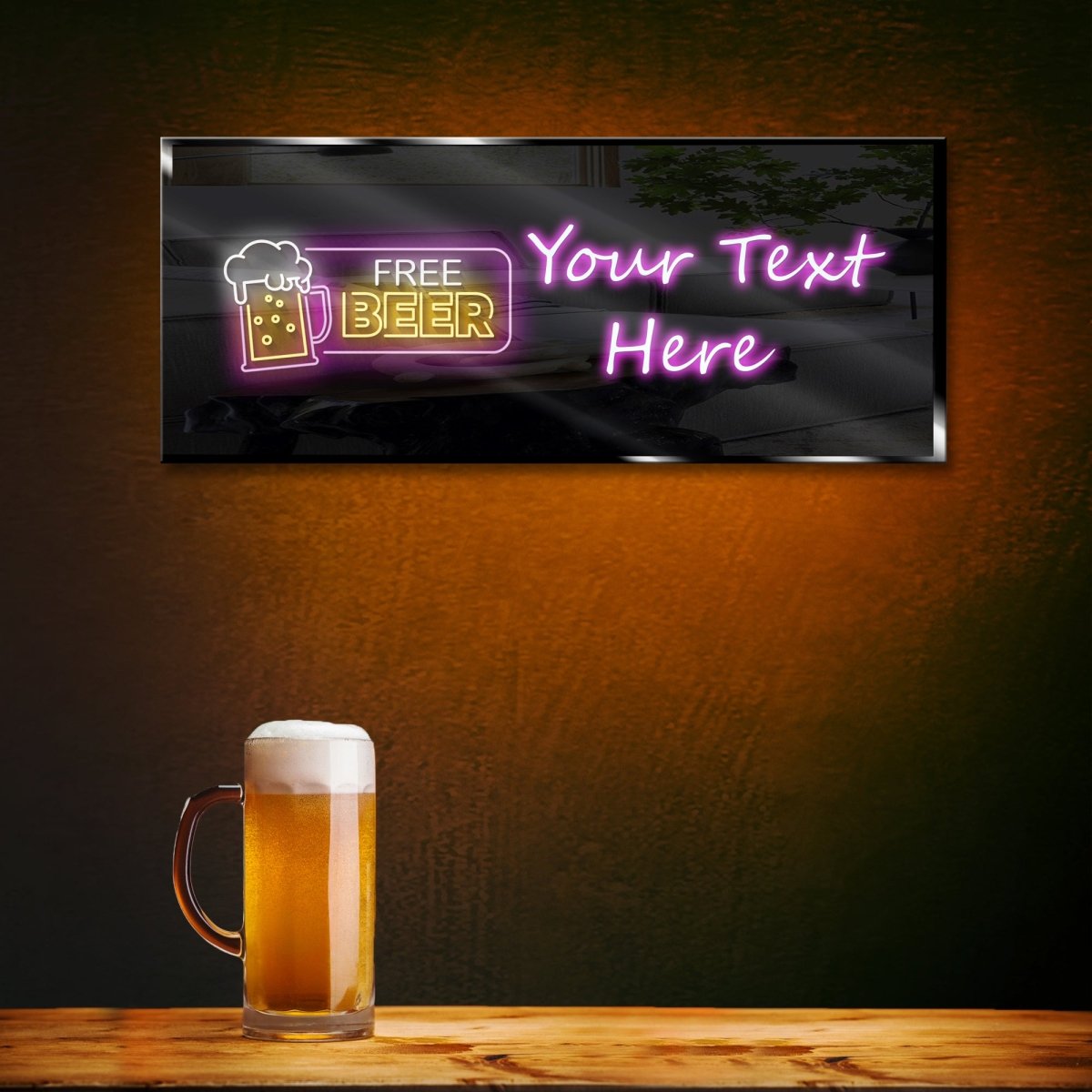 Personalized Neon Sign Free Beer - madaboutneon