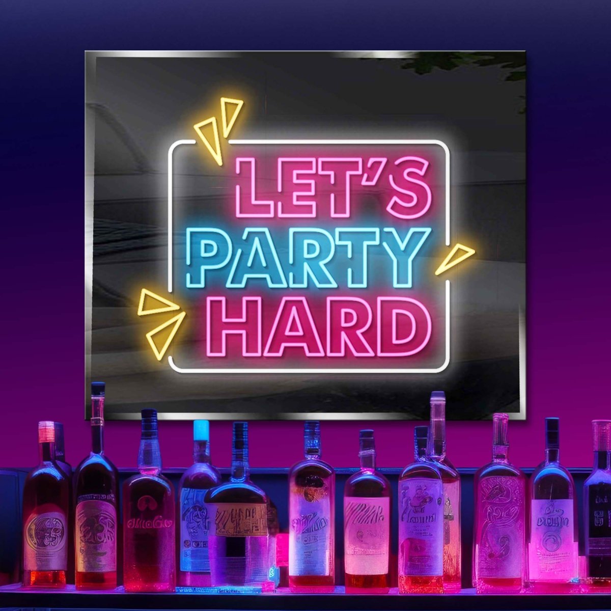 Personalized Neon Sign Let's Party Hard - madaboutneon