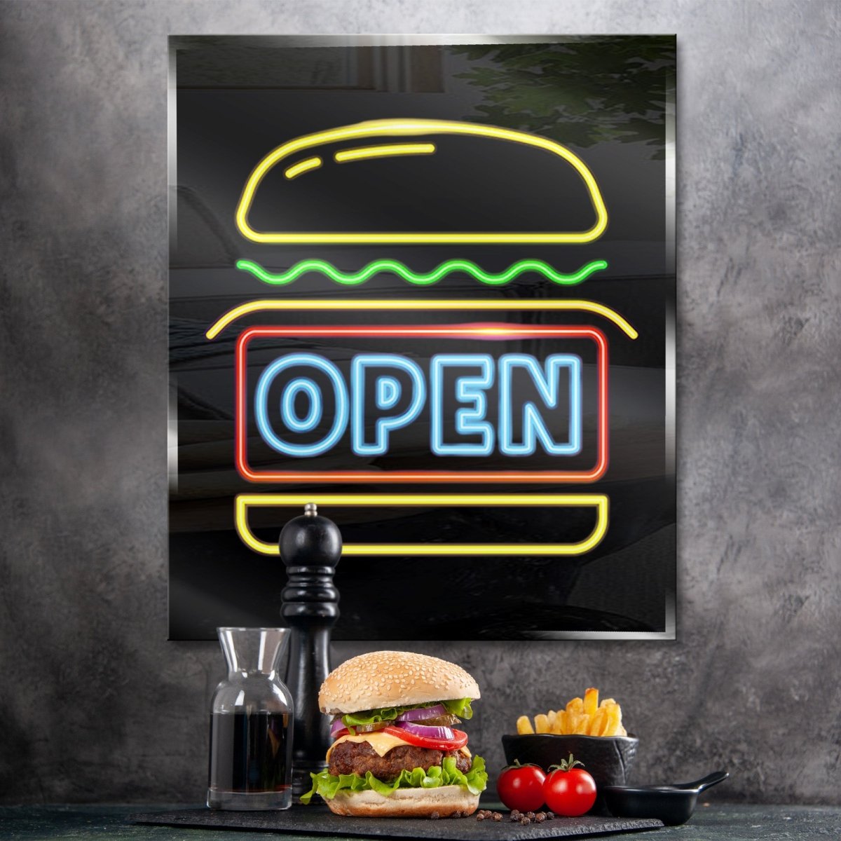 Personalized Neon Sign Open Burger - madaboutneon
