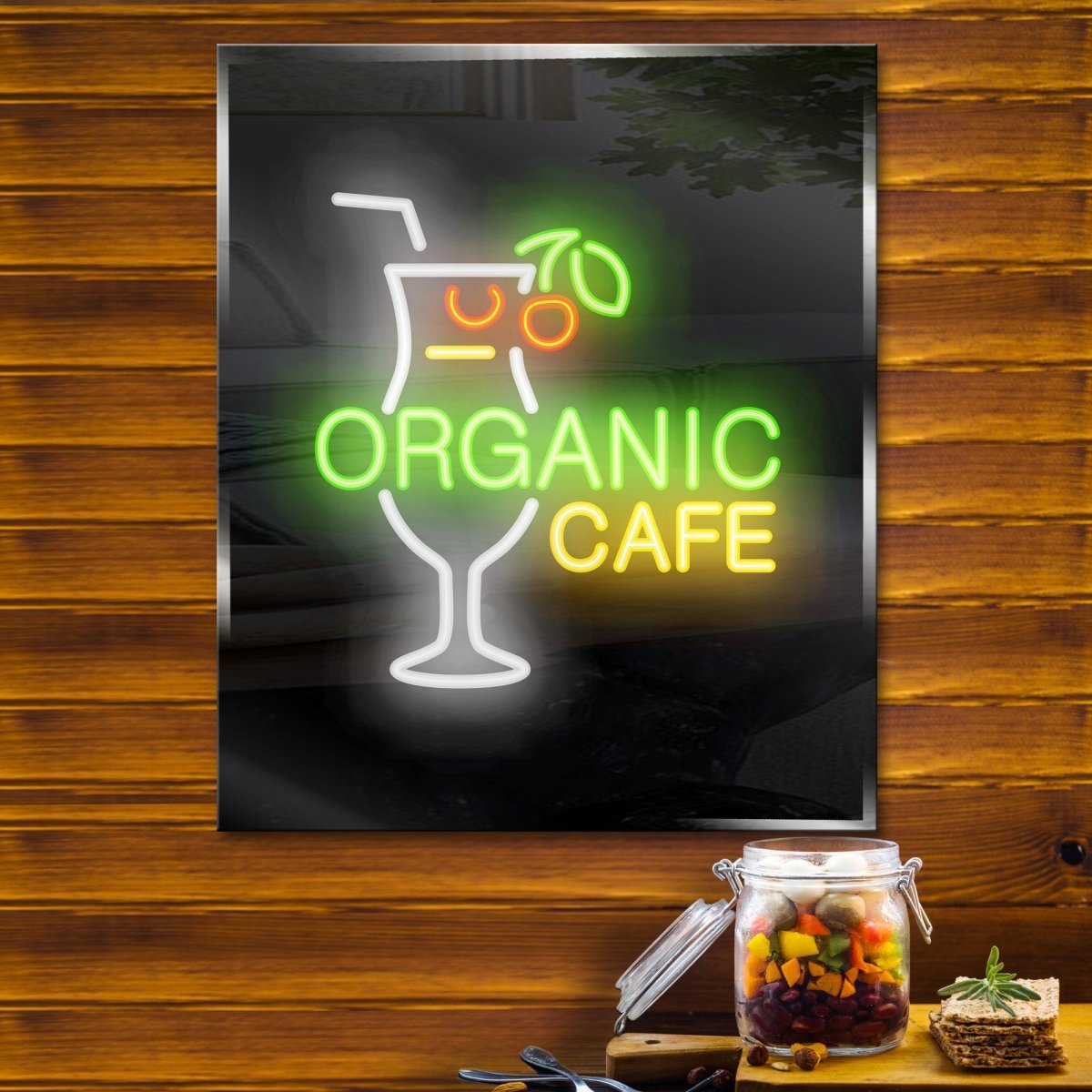 Personalized Neon Sign Organic Café - madaboutneon