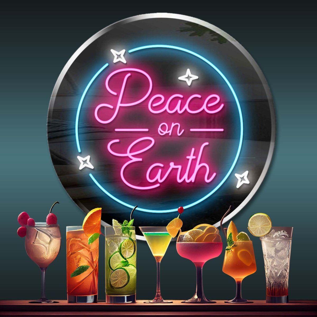 Personalized Neon Sign Peace on Earth - madaboutneon