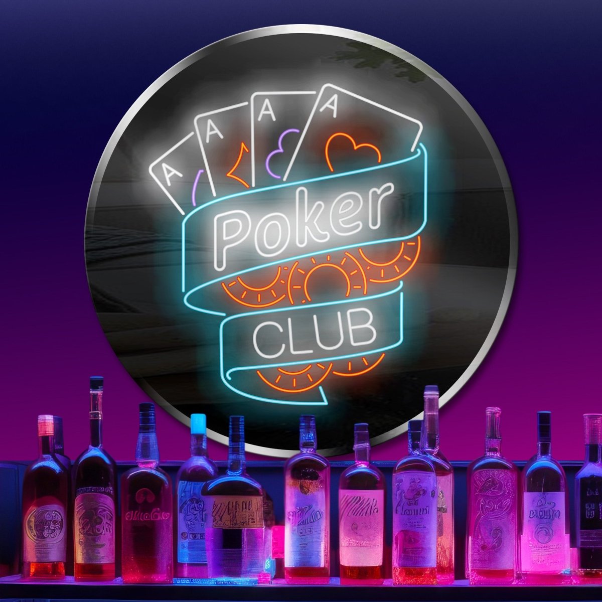 Personalized Neon Sign PokerClub - madaboutneon