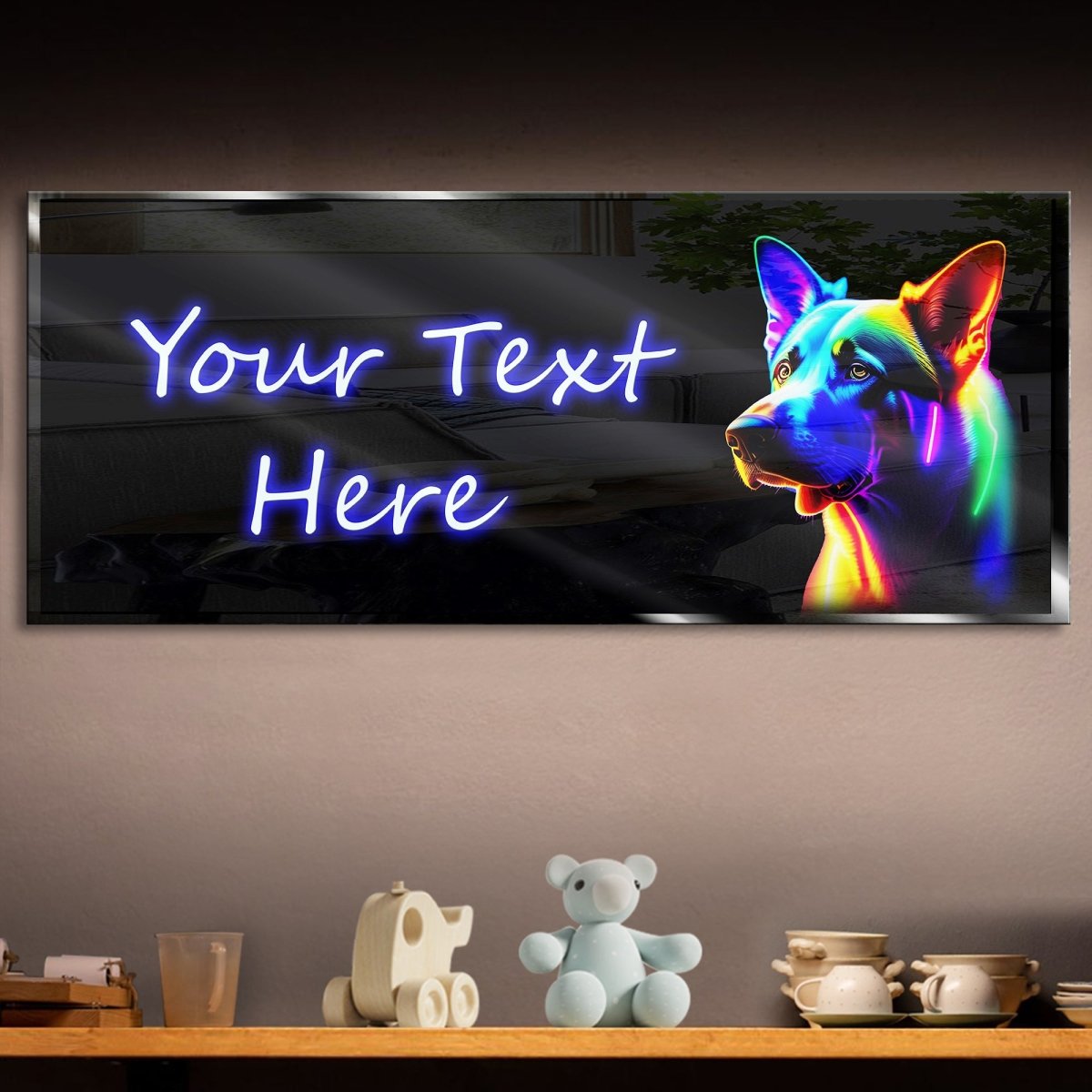 Personalized Rainbow Dog Neon Sign 600mm X 250mm - madaboutneon