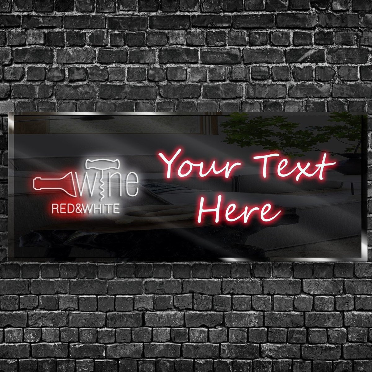 Personalized Red and White Wine Neon Sign 600mm X 250mm - madaboutneon