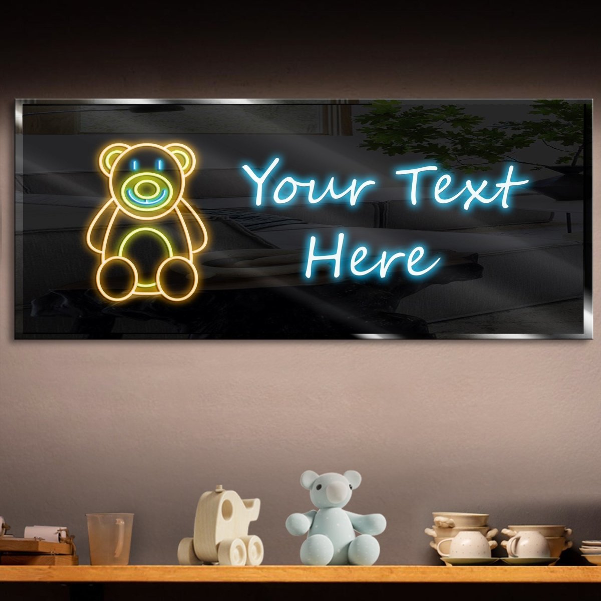 Personalized Teddy Bear Neon Sign 600mm X 250mm - madaboutneon